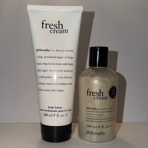 Philosophy Fresh Cream Bundle w/ FULL SIZE Body Lotion+Hydrating Shower Gel NEW!
